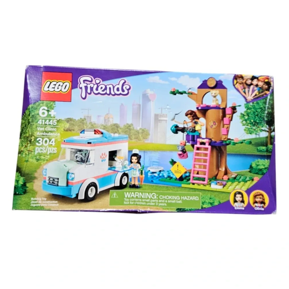 Lego Friends: Vet Clinic Ambulance Building Kit Emma & Olivia 6+ 41445‎ Open Box